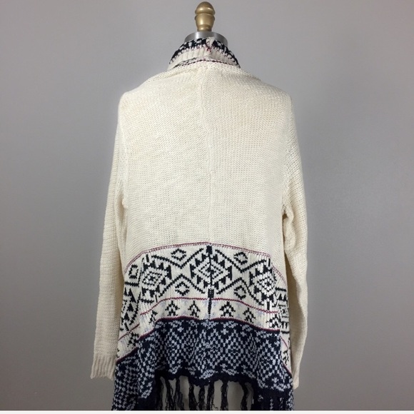 BOHO TRIBAL KNIT TASSEL WATERFALL CARDIGAN - Picture 5 of 8